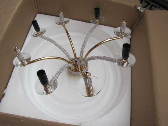 Lampa sufitowa glamour złoto kryształki Diyas Fiore 4
