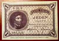 Banknot - Jeden Złoty z 1910r. - reprodukcja