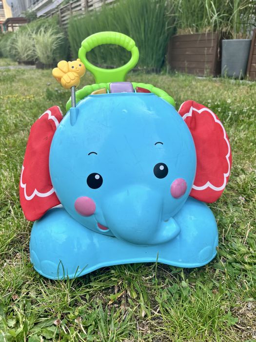 Fisher-Price, chodzik-jeździk-skoczek 3w1, Słonik