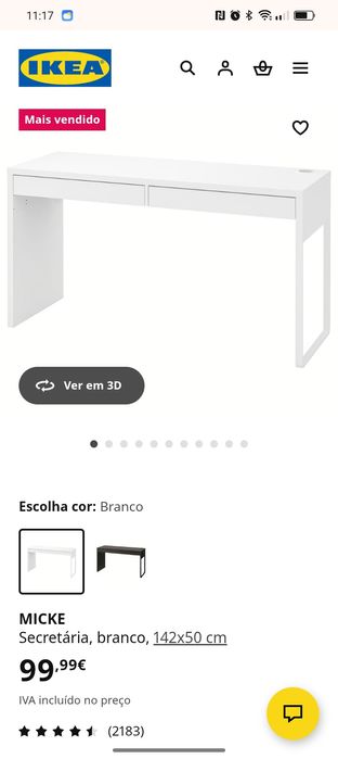 Secretária branca Micke