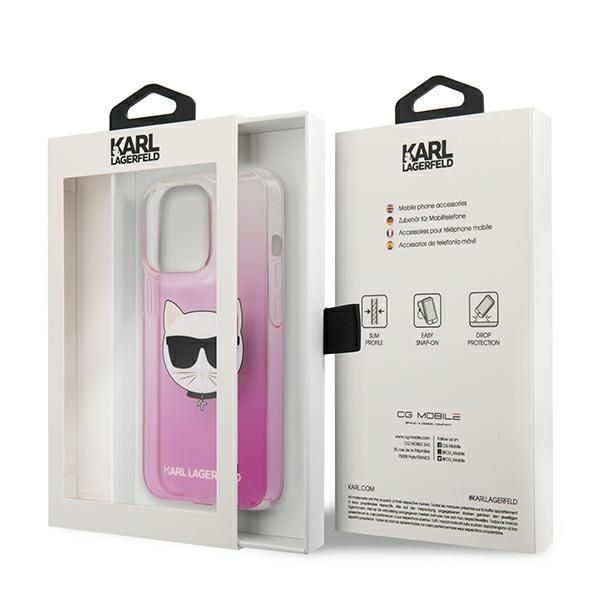 Etui iPhone 13 Pro / 13 6,1" Karl Lagerfeld Choupette Head różowy