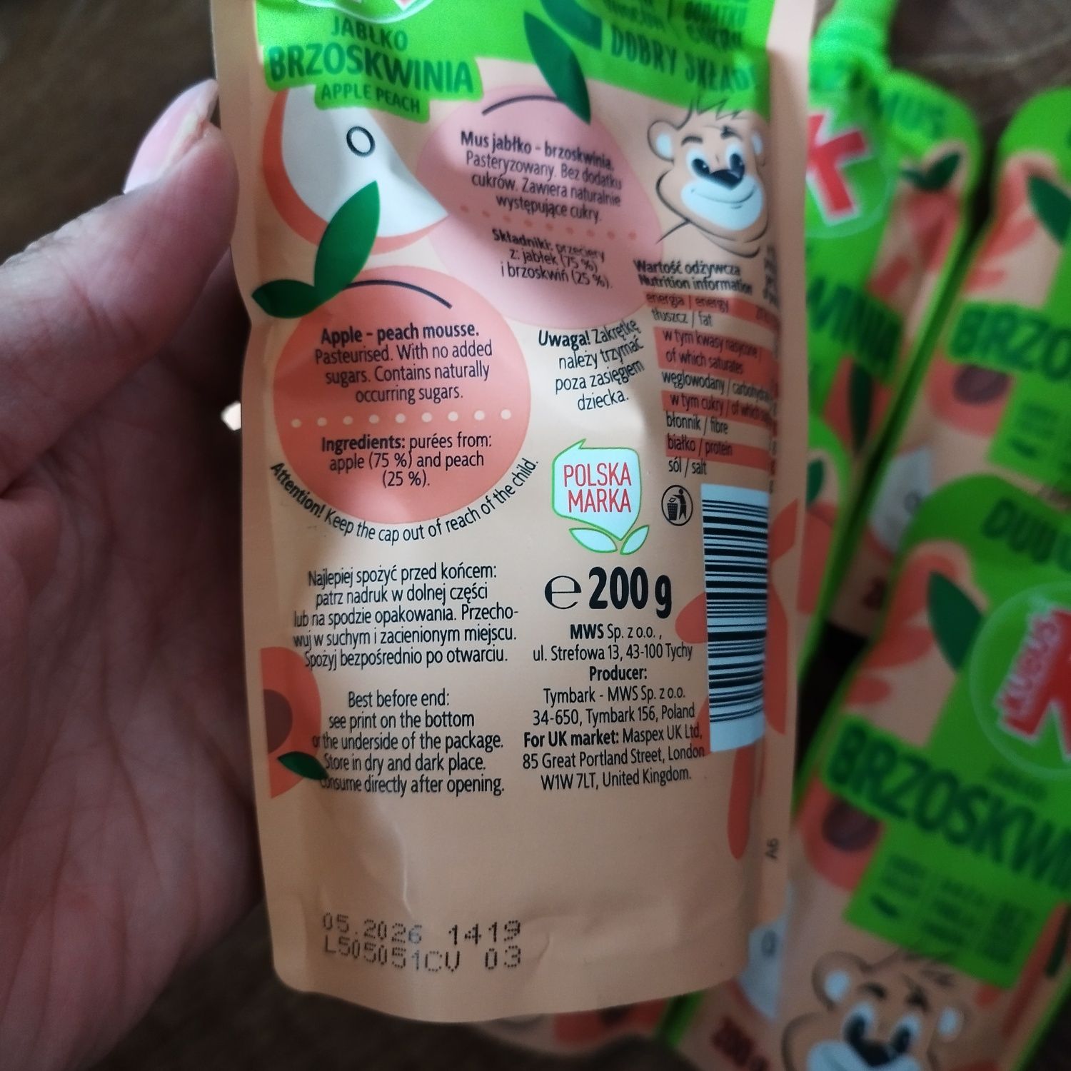 Duży mus Kubuś 10szt + mus arbuz 10szt