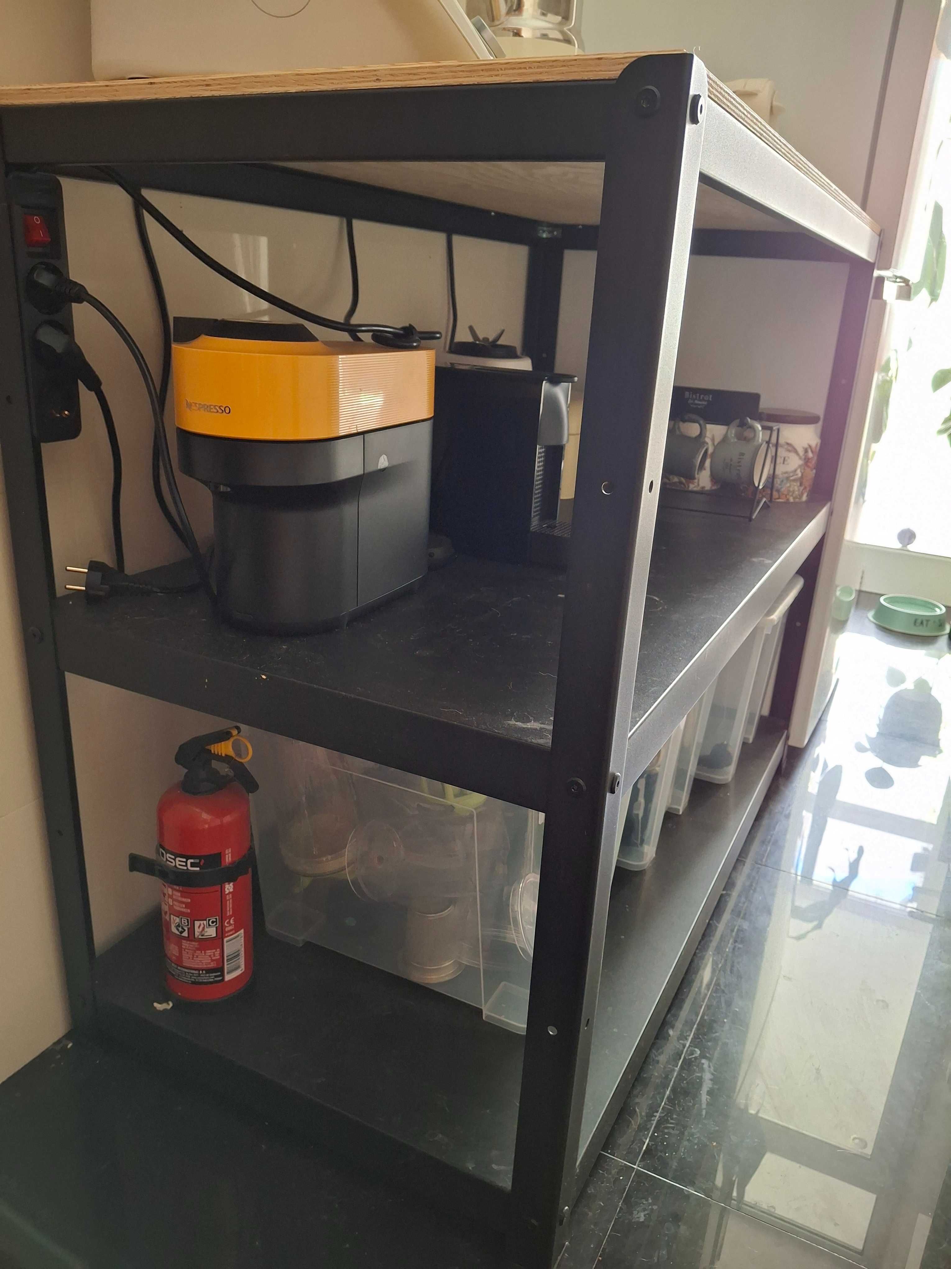 Bancada cozinha, preto / contraplacado de pinho - 303.332.86