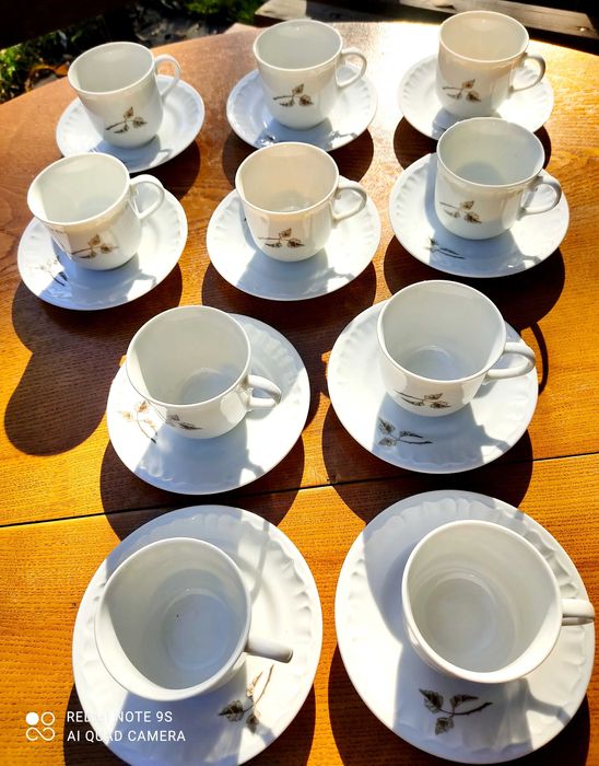 porcelana filiżanki do kawy herbaty Bogucice stare na 10 osób