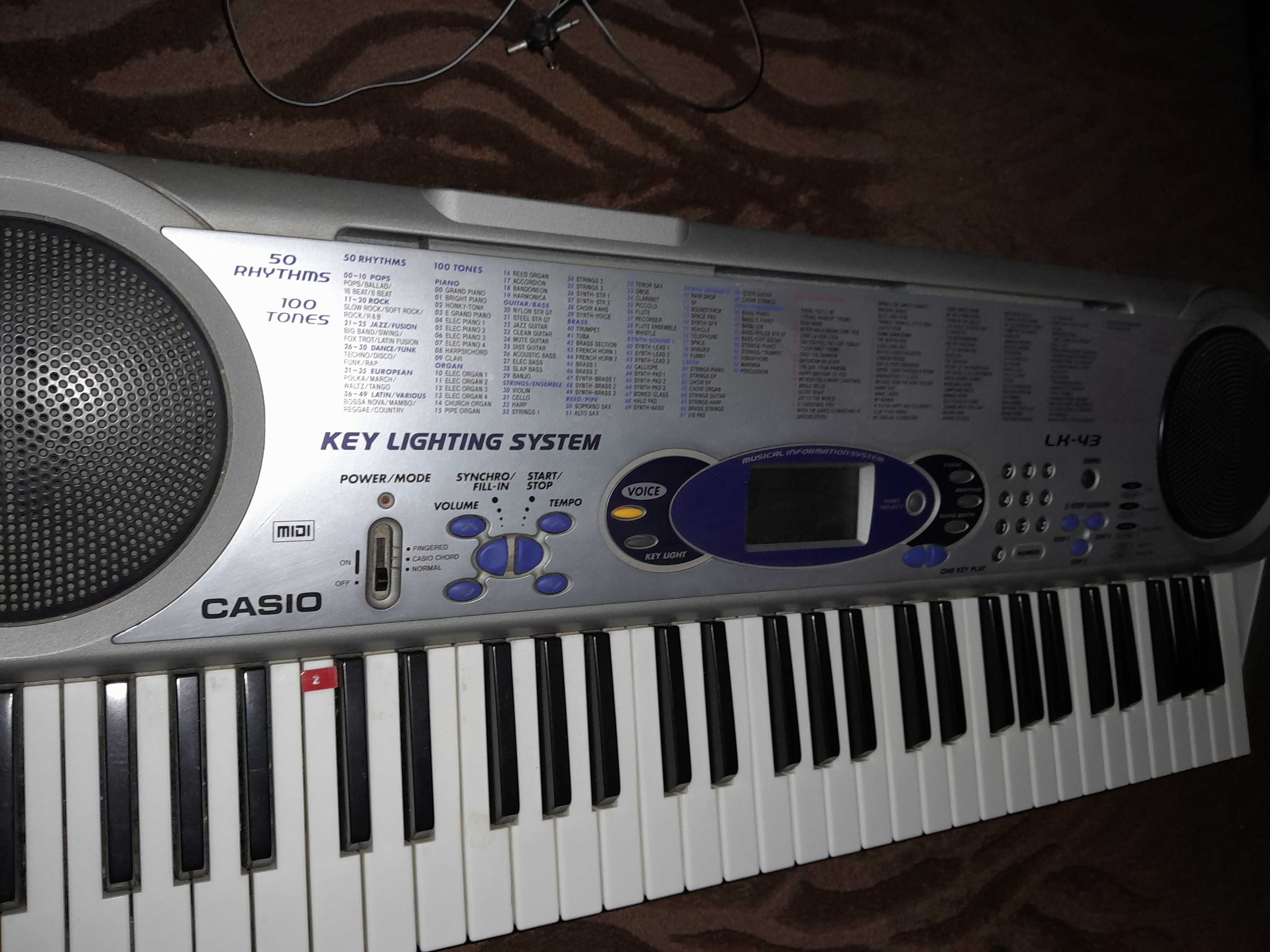 Sprzedam keyboard Casio LK -43, używany, z akcesoriami