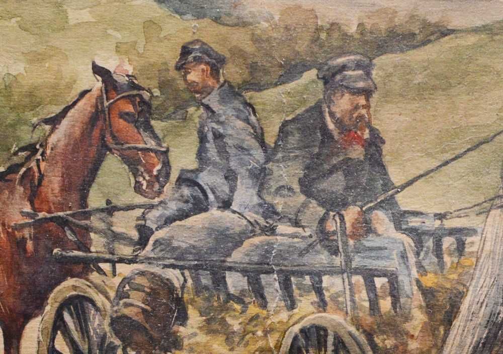 KOSSAK Juliusz (1824-1899). 1) Селяни їдуть додому 1) Конячка