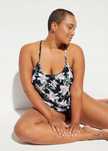 B.P.C tankini oversize czarne w kwiaty ^48