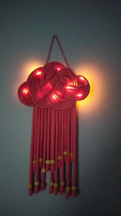 Makrama chmurka świecątca handmade