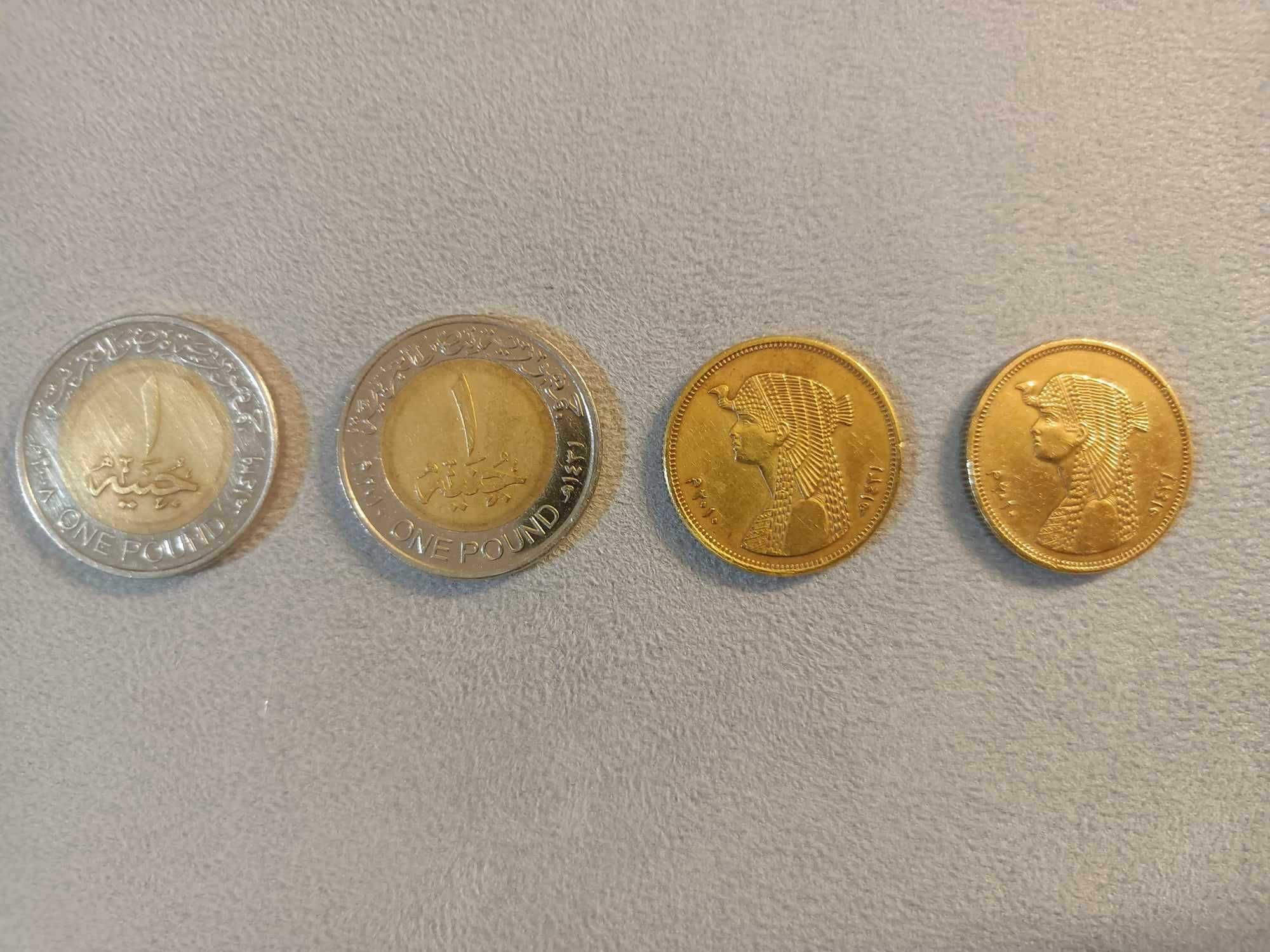 4 Monety kolekcjonerskie Egipt  50 piastrów i 1 Funt