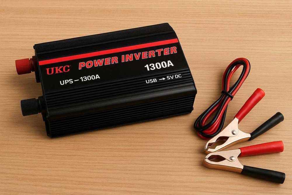Інвертор 12V–220V 1300 Вт, безперебійник із зарядкою — чистий синус