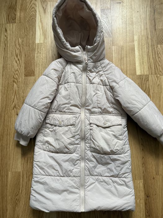 Куртка зима беж довга