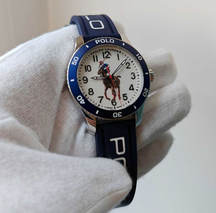 Чоловічий годинник Ralph Lauren Polo Automatic 42.5 mm Swiss made Blue