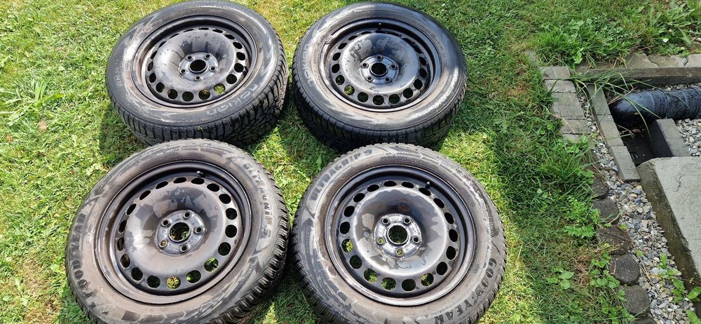 Sprzedam opony zimowe  na felgach stalowychvolkswagen  205/60 R16 2 no