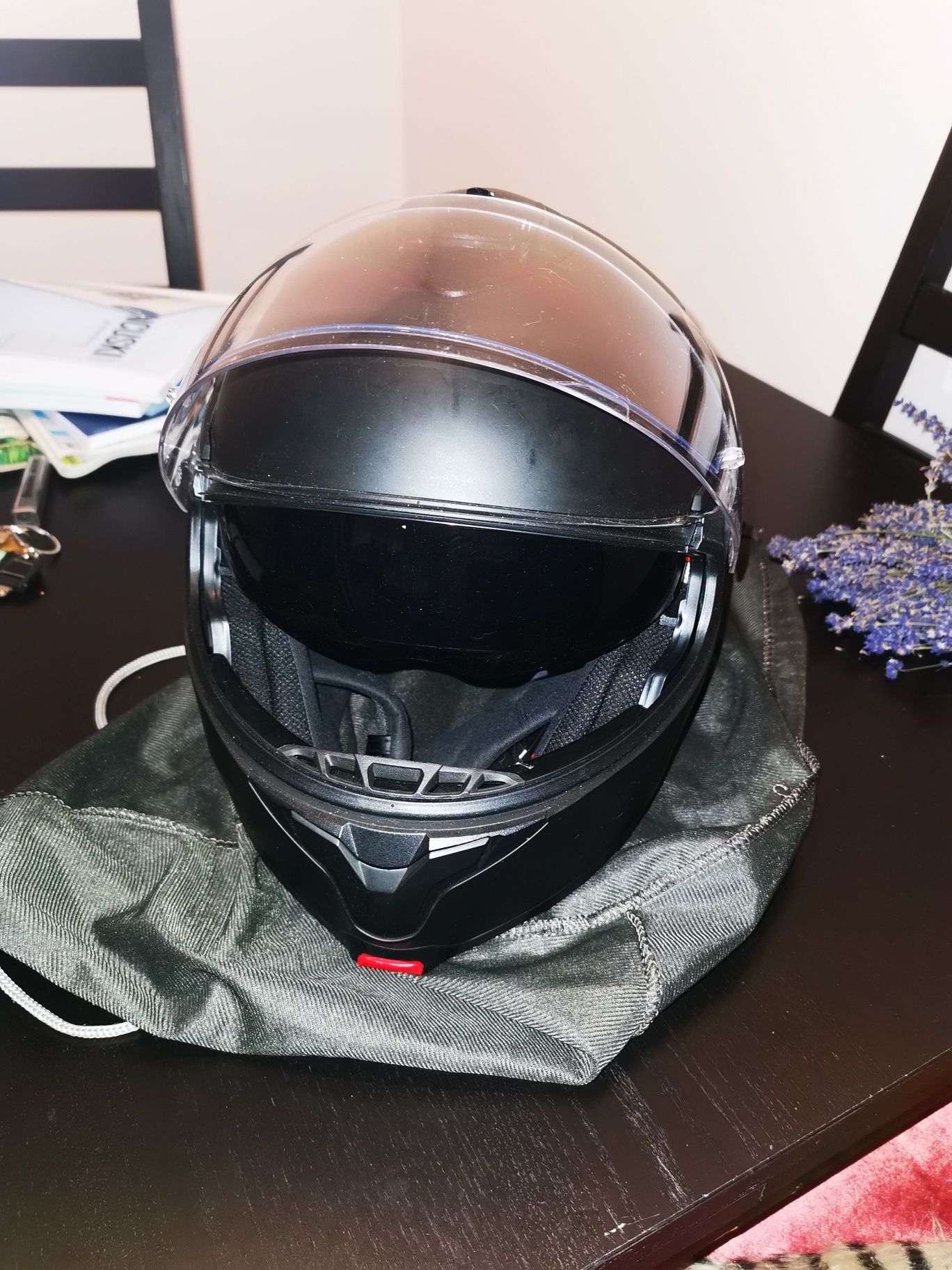 Kask szczękowy motocyklowy HJC C91N matowy czarny