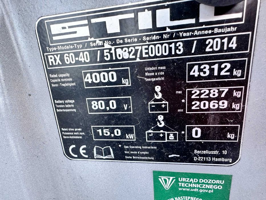 Wózek widłowy STILL RX60-40 elektryczny
