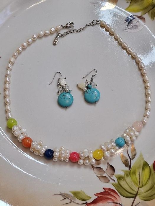 вінтажне кольє, намисто з натуральних перлів miss fox