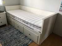 Łóżko IKEA rozsuwane szer. 80 cm - 160 cm z szufladami białe
