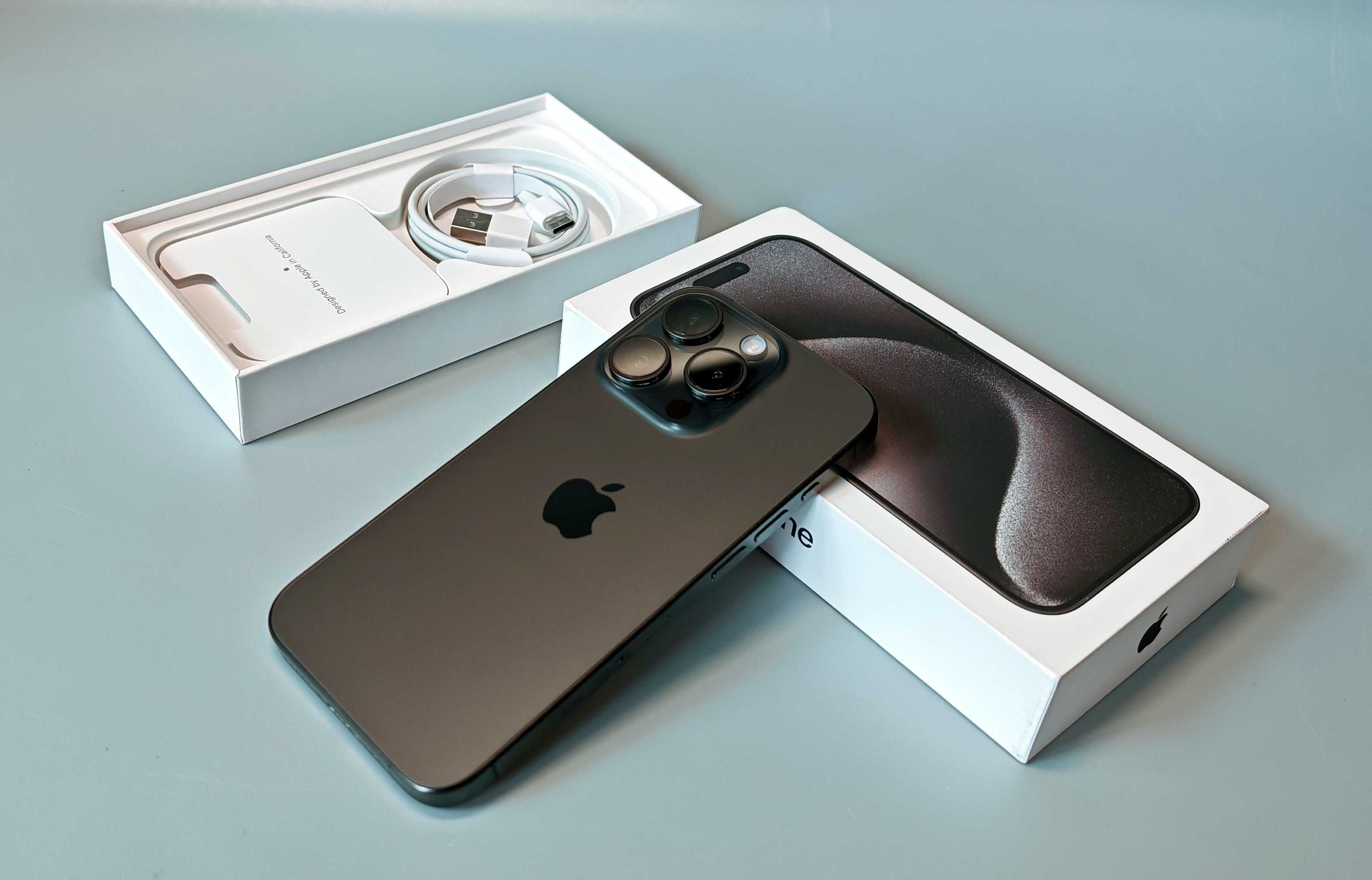 Apple iPhone 15 PRO 256 GB 8 GB Tytan Black Mat Komplet Idealny Stan !