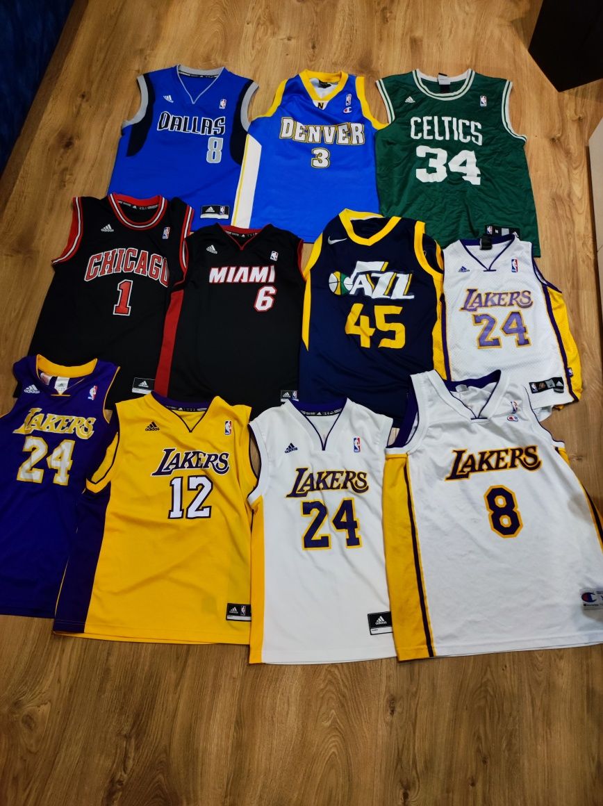 Okazja 11 koszulek NBA Lakers Bryant Iverson Rose Bulls