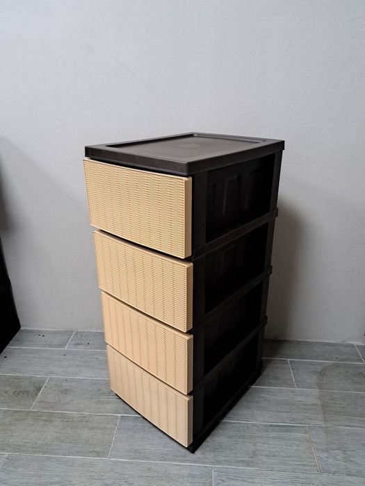 Комод білий, комод сірий ротанг