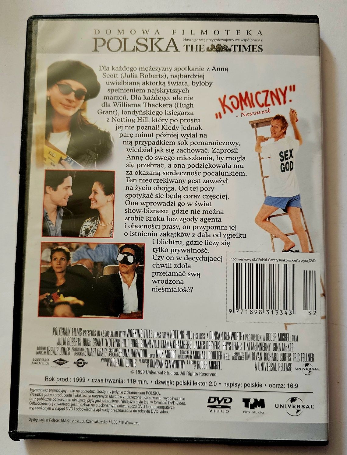 Notting Hill dvd komedia romantyczna Julia Roberts