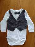 Eleganckie body chłopięce na długi rękaw r.74 newbie KappAhl
