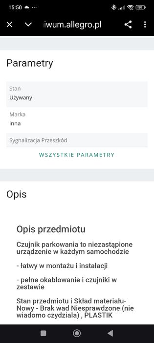 Czujnik parkowania