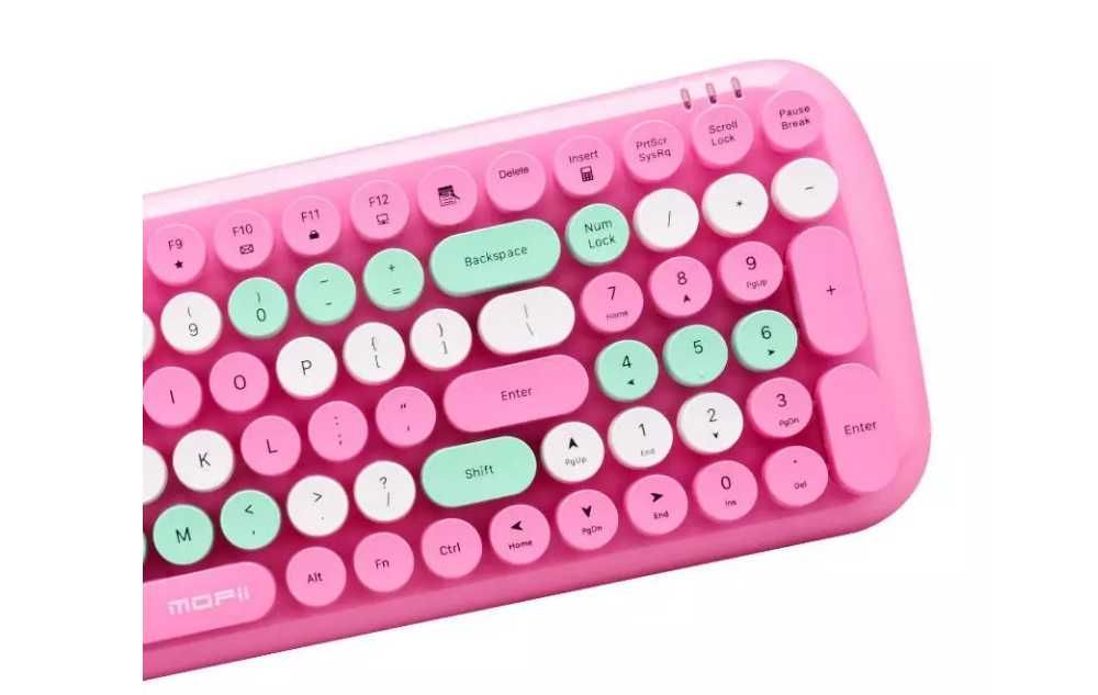 Nowy Bezprzewodowy zestaw klawiatura + myszka MOFII (różowy)