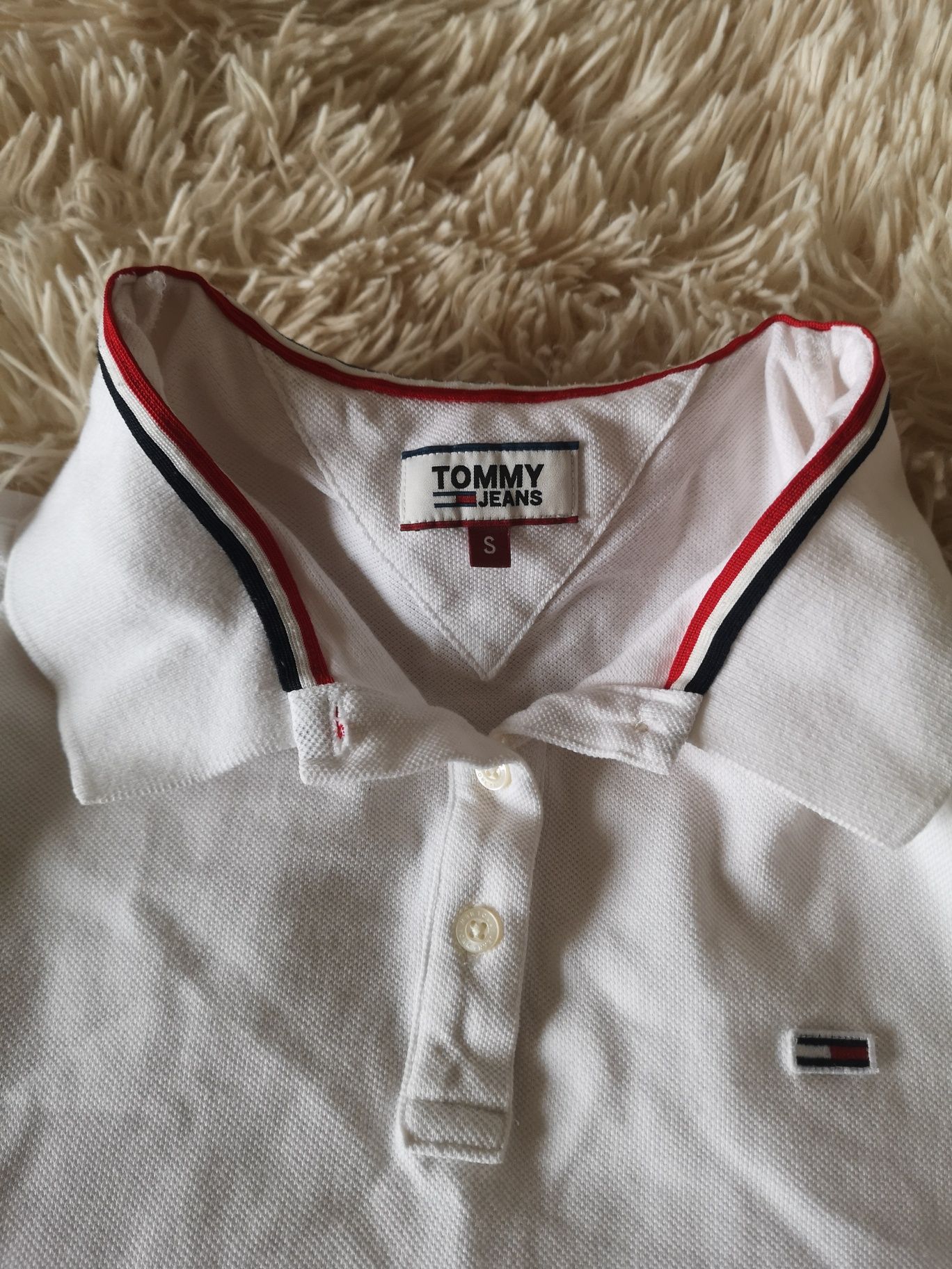 Koszulka biała polo Tommy Hilfiger rozmiar S.