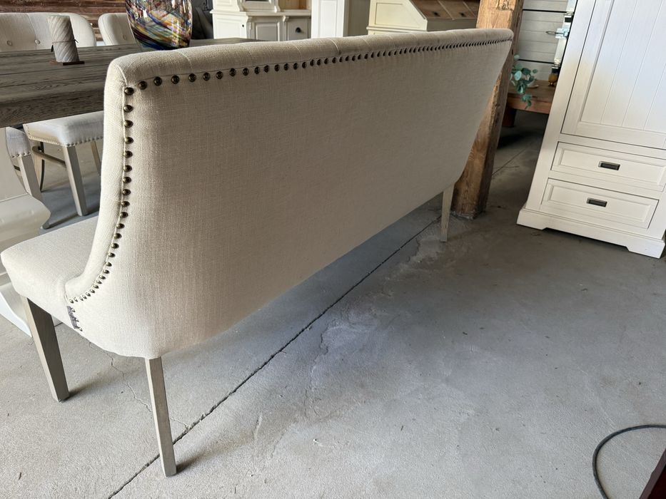 REWELA PIKOWANA sofka ława glamour chesterfield biała kremowa