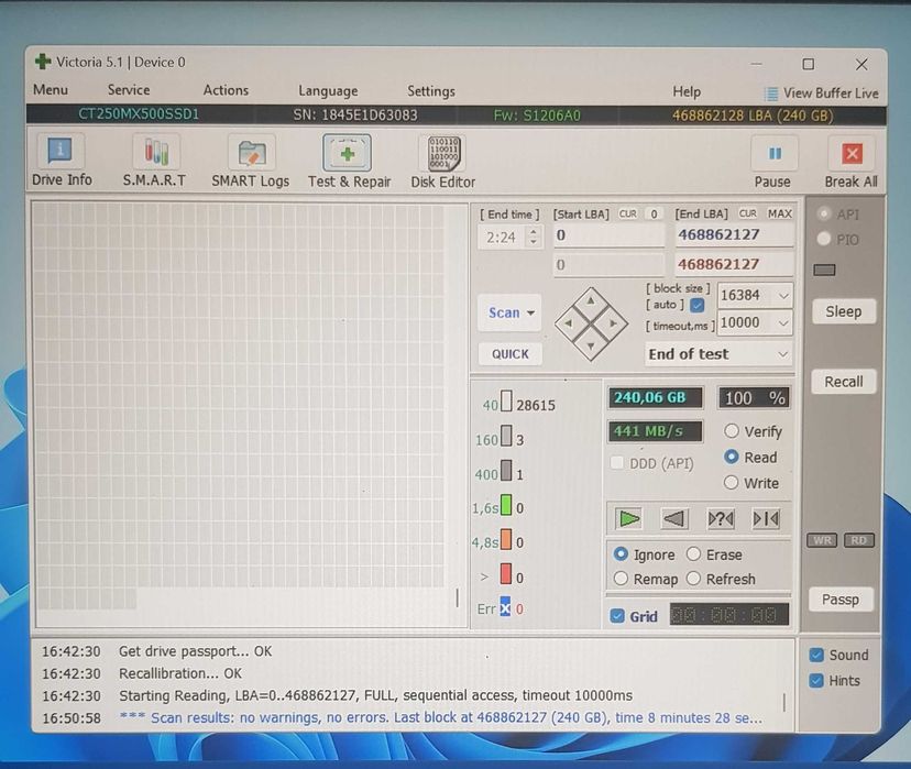 250GB SSD CRUSIAL SATA III 2.5" (на пути к покупателю).