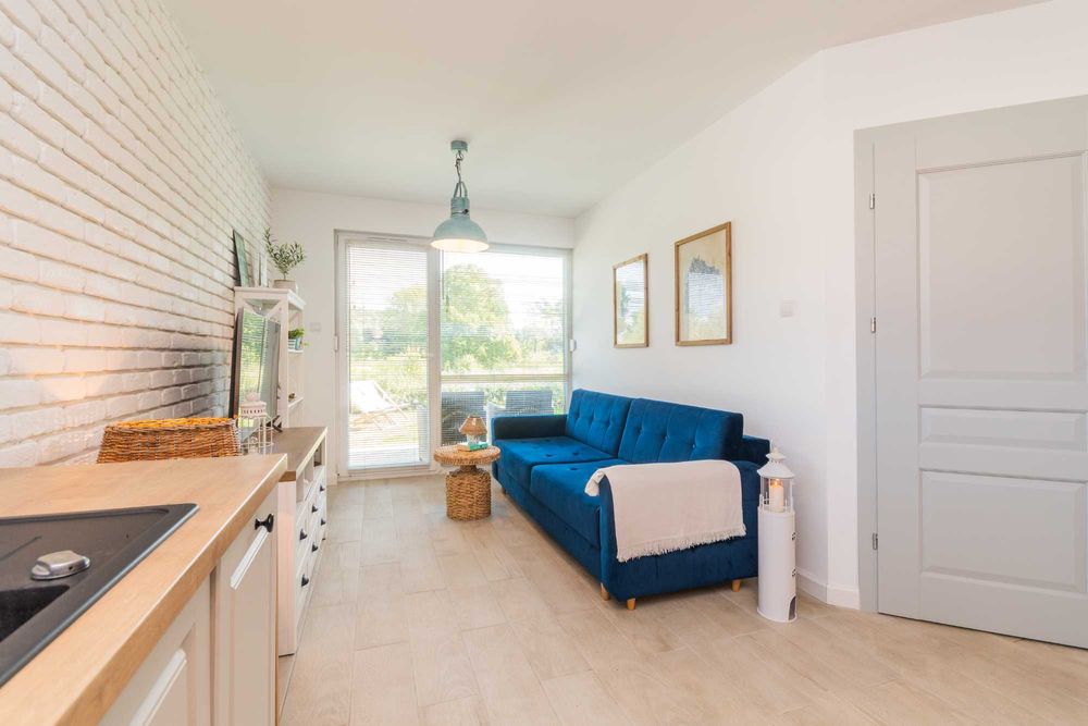 Całoroczny Apartament lubię błękit   Jantar Park-38 metr+taras+ogródek