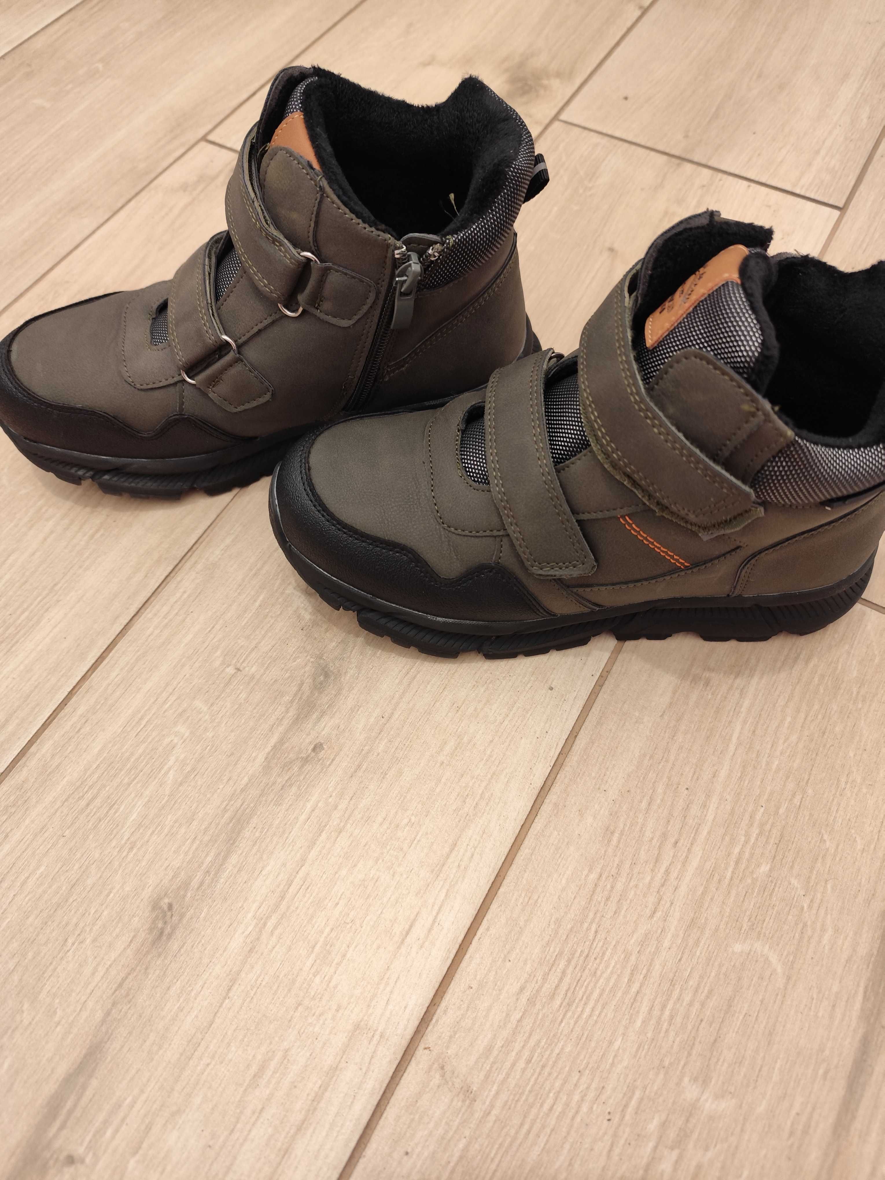 Buty zimowe chłopięce american club khaki 35