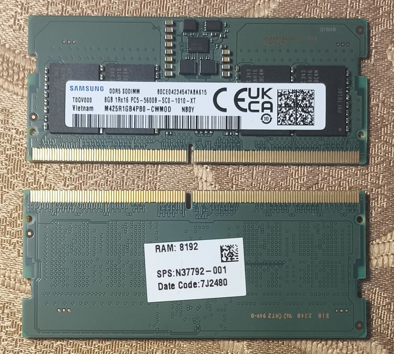 Оперативная память для ноутбука SODIMM DDR5 16GB 5600 MHz