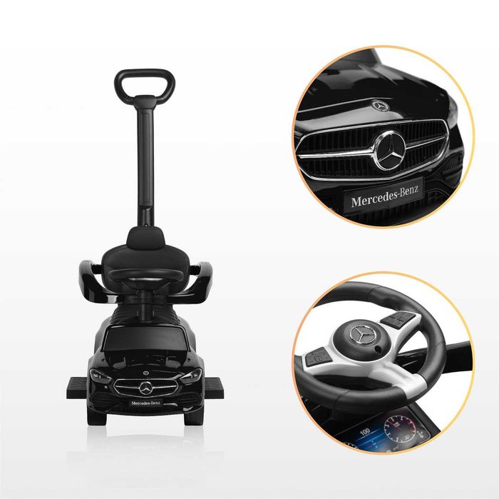 miękki fotel Gumowe koła Mercedes C-CLASS JEŹDZIK Pchacz z rączką