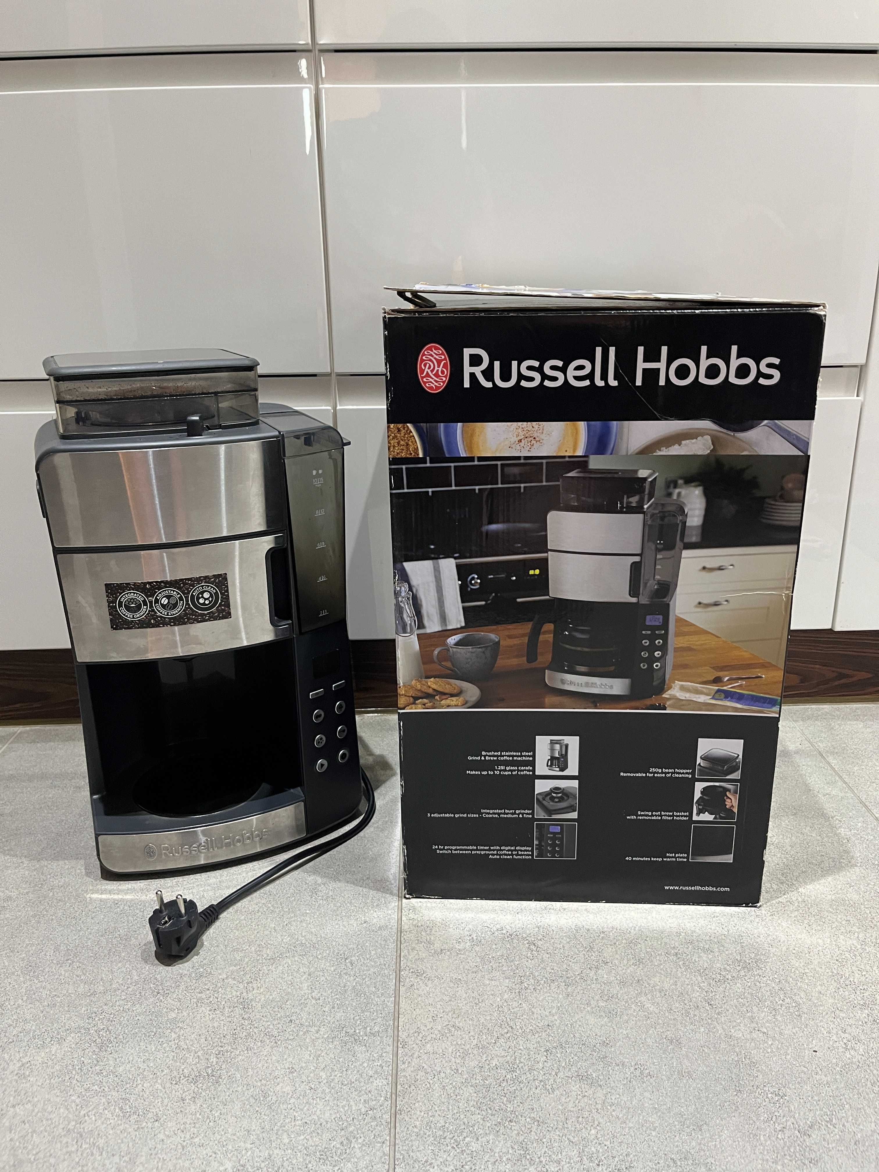 Ekspres przelewowy Russell Hobbs Grind & Brew 1,25 l srebrny/szary