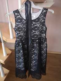 Sukienka koronkowa dla dziewczynki czarna gipiura h 134 140 zara bal