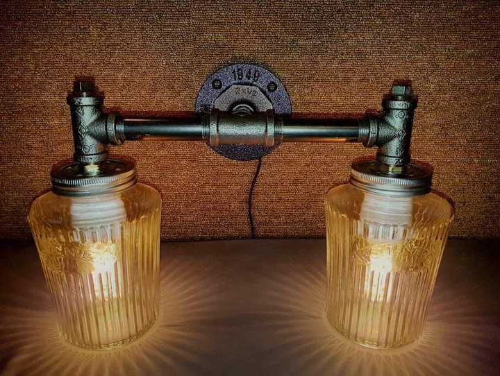 Kinkiet / Lampa Loft Home Made Rękodzieło E27