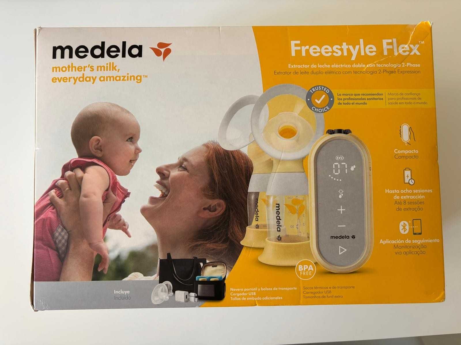 Bomba tira-leite elétrica Medela Freestyle Flex dupla, como nova