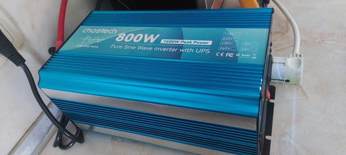 Інвертор, ups, зарядний пристрій, 12/220, дбж, 800 w