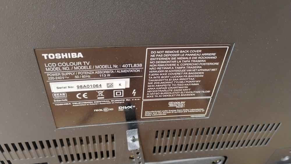 Telewizor Toshiba 40TL838 na części