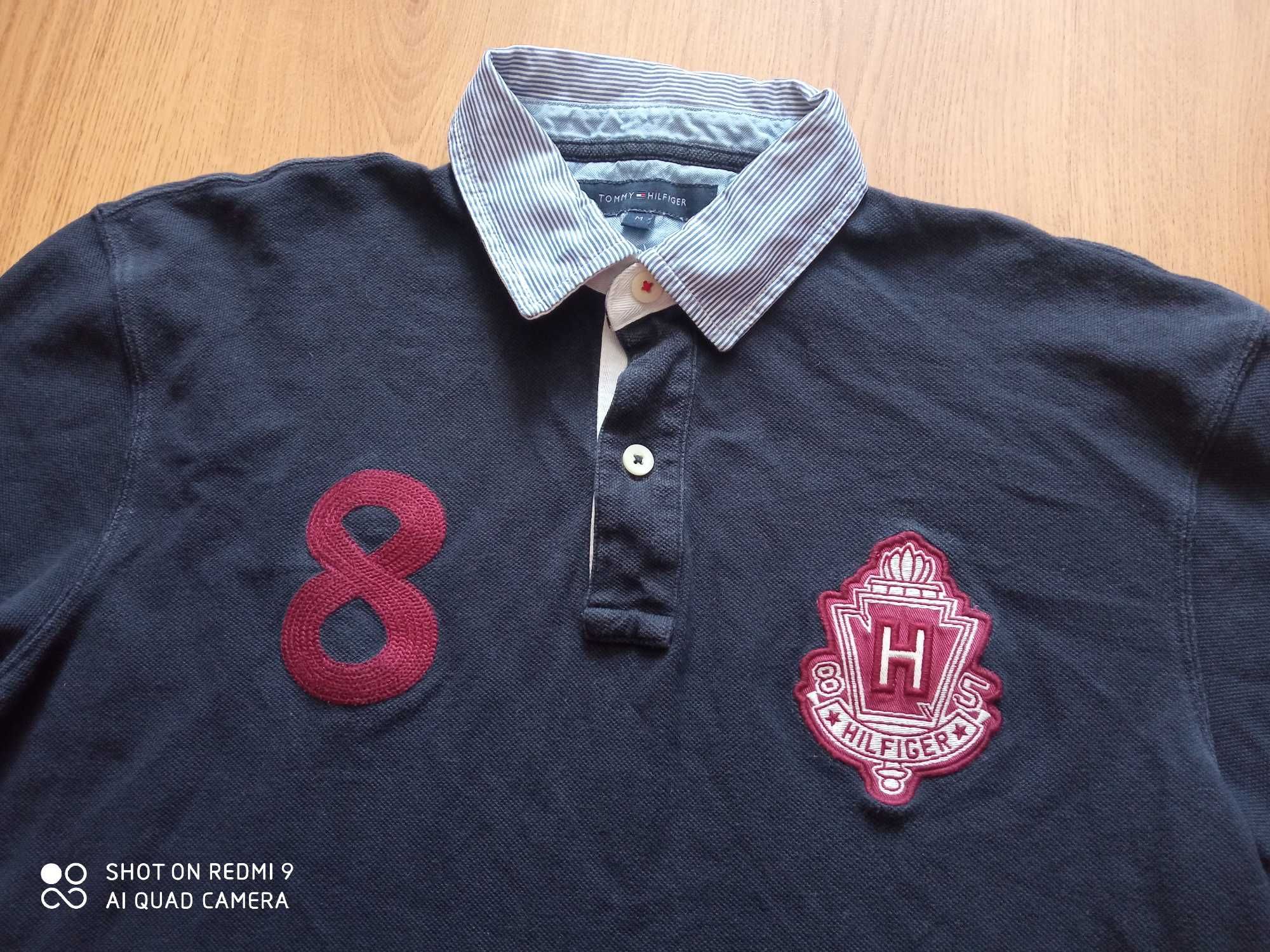 Tommy Hilfiger męska koszulka polo duże logo na piersi - M