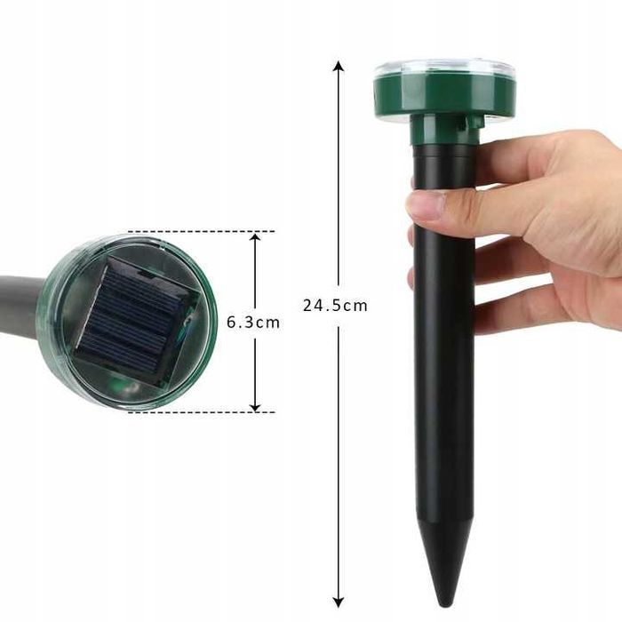 4X odstraszacz na krety kuny nornice myszy gryzoni solarny silny