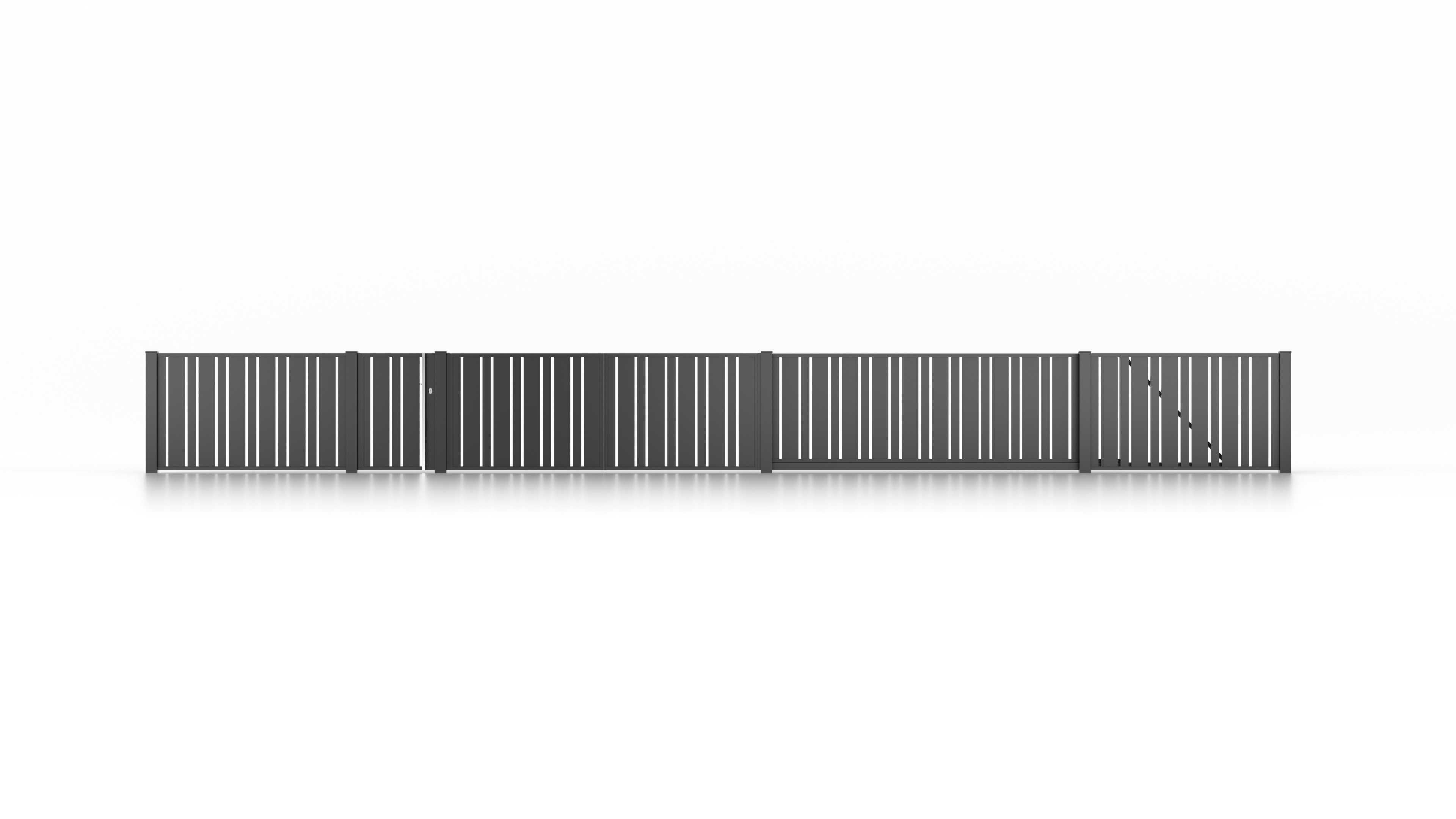 Przęsło aluminiowe segment ogrodzenie płot kolekcja VERTICA 2 x 1,2m