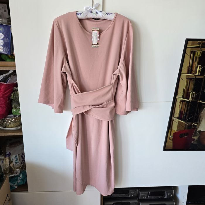 Sukienka boohoo 46 48 długi rękaw koktajlowa midi asos wieczorowa