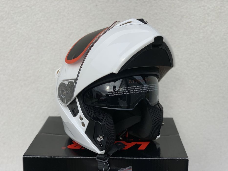Szczekowy Kask Motocyklowy Lazer MH6 Bialy, Blenda, wysylka OLX!