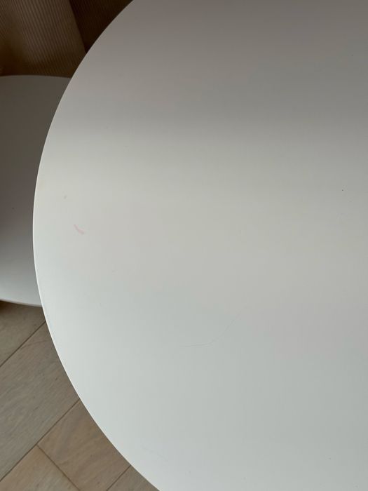 STOLIK DLA DZIECI BIAŁY OKRĄGŁY 43X60, Krzesło dziecięce x2