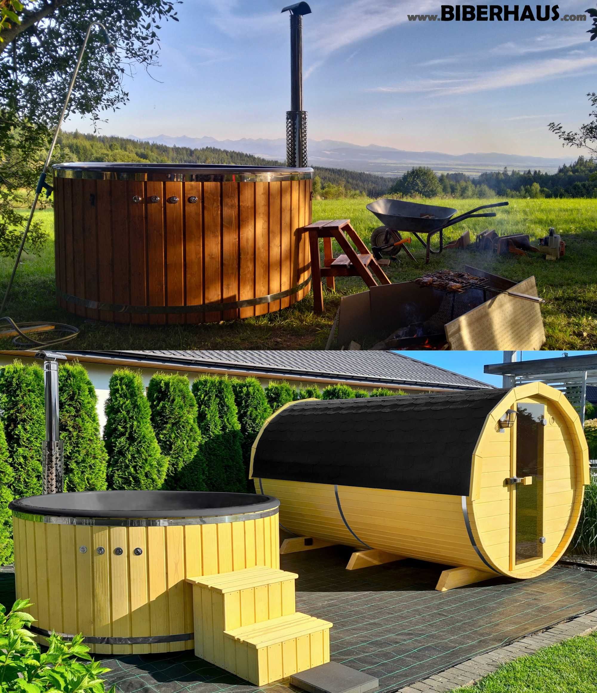BALIA Ogrodowa Jacuzzi 200 cm PIEC WEWNĘTRZNY AKRYL -8 osobowe 18 DYSZ