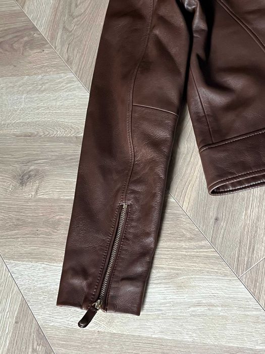 Kurtka skórzana Massimo Dutti nowa z metkami brązowa XL damska