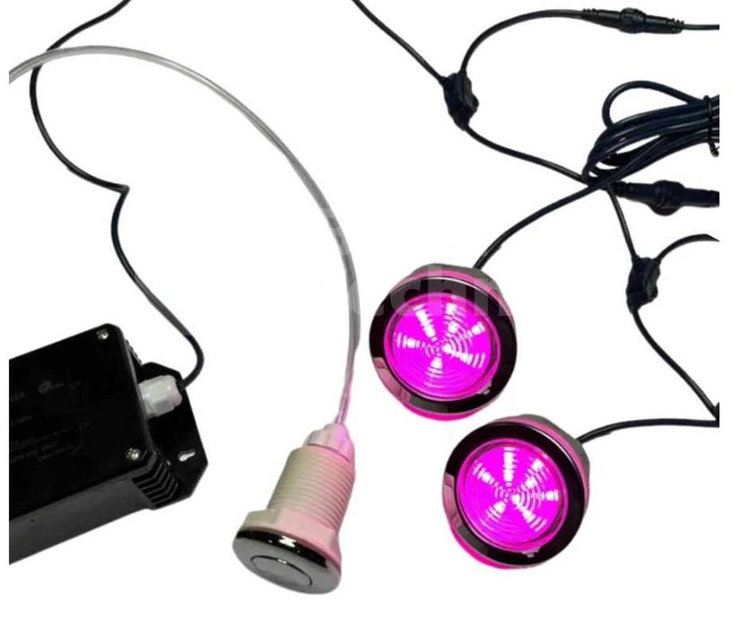 Zestaw lampek podwodnych dwa punkty led 7 kolorów RGB